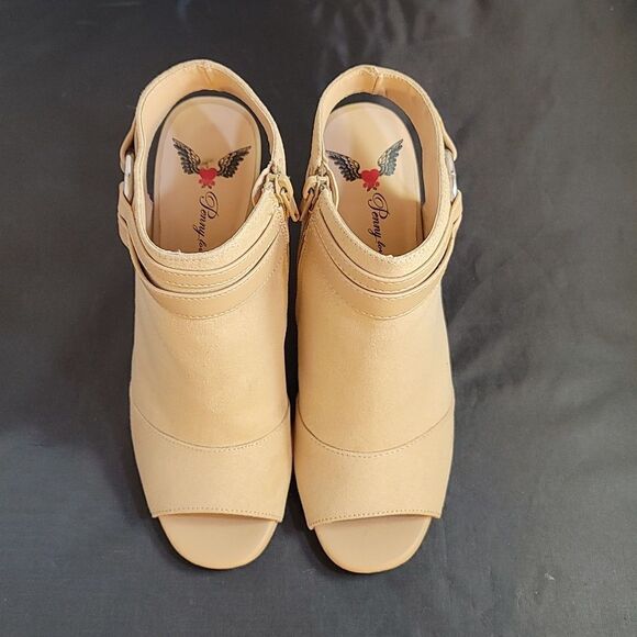 BRAND NEW PENNY LOVES KENNY WOMENS ANKLE STRAP ZIP CLOSURE OPEN TOE BOOTIE - Picture 2 of 13